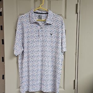 Men's White Patterned Polo Shirt